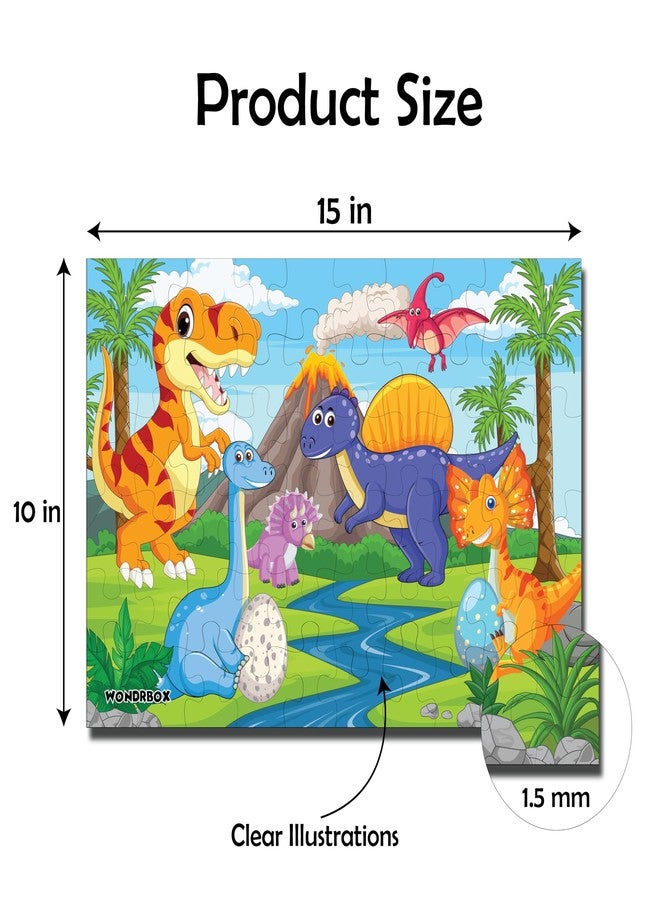 WONDRBOX Jigsaw Puzzle for Kids for Age 5 6 7 Years Boys and Girls | 60 Pieces | Size 15X10 Inches (Dinosaur- Pack of 5) - Image 3
